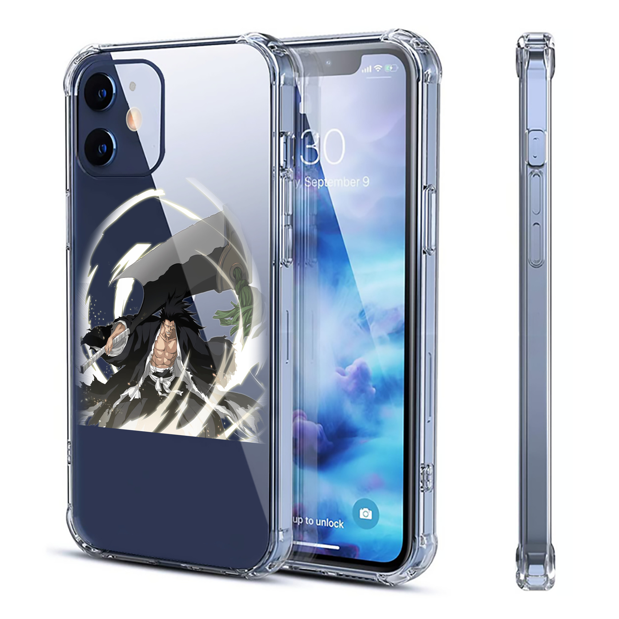 （画像用） ブリーチ ざらき けんぱち BLEACH Zaraki Kenpachi 【iPhone 12シリーズ対応】透明スマホケース（クリアソフトケース）